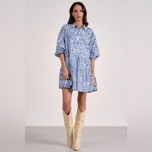 Indigo Breeze Shirt Dress- NWT